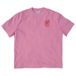 Occupo Gloria Champion du Monde oversized pink T-shirt with red racing graphic and Living Archive neck label